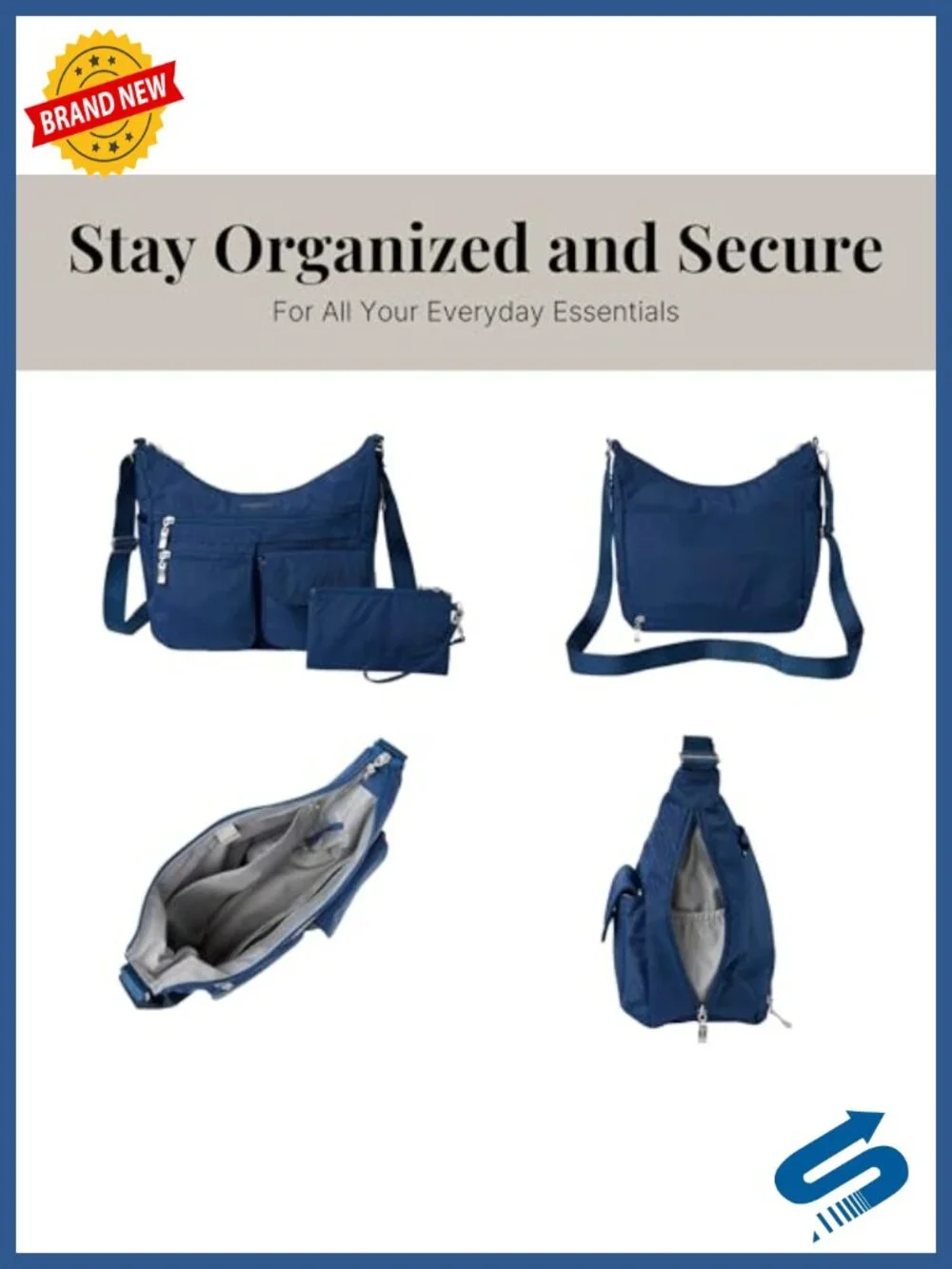 Nylon Hobo Crossbody Bag RFID Blocking Wristlet Machine Washable Travel